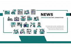 News Broadcasting Landing Header Vector Product Image 1