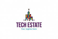 Tech Estate -  High Profile Property Projects Real Estate Stock Logo Template for Engineering &amp; Builder Groups Product Image 1