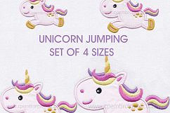 Unicorn Baby Cute Horse Pony Jumping Applique Product Image 1