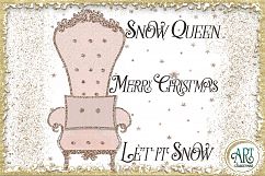 Christmas Snow Queen in Rose Gold Glitter and Pink 21 PNG Product Image 9