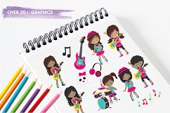 Girl Rock Band  graphics and illustrations Product Image 3