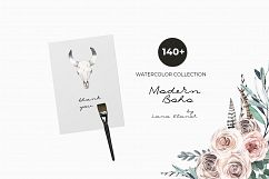 Modern Boho: nude tribal &amp; floral watercolor collection  Product Image 11