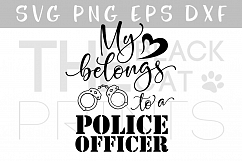 My heart belongs to a police officer SVG DXF PNG EPS Product Image 3