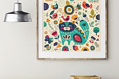 Illustration with cat and flowers Product Image 5
