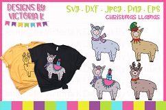 Christmas Llamas, Reindeer, Elf, Christmas, SVG, DXF, PNG Product Image 1