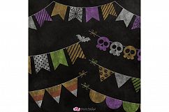 Chalkboard Halloween Bunting clipart Product Image 2