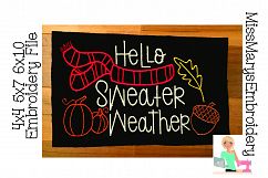 Hello Sweater Weather Embroidery File Product Image 1