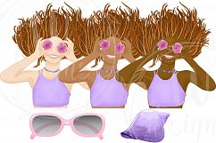 Summer Clipart Set, Beach Girl Graphics, Tropical Illustrations Product Image 2