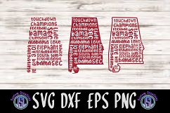 Alabama State with Words Set of 3 Bundle | SVG DXF EPS PNG Product Image 1