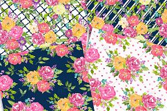 Watercolor floral digital paper - Summer Product Image 3