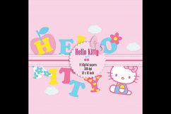 14 Kid Birthday Party Hello Kitty Digital Papers Product Image 6