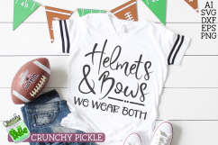 Helmets &amp; Bows We Wear Both Football Mom Cheer Dance Mom SVG Product Image 4