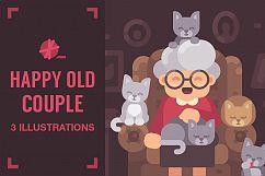 Happy old couple illustrations Product Image 1