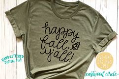 Happy Fall Y&#039;all Hand Lettered SVG Product Image 1