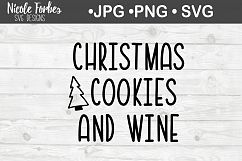 Christmas Cookies &amp; Wine SVG Cut File Product Image 1