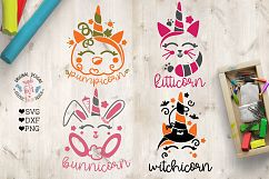 Cute Unicorns Mini Bundle Unicorn Cut Files in SVG, DXF, PNG Product Image 2