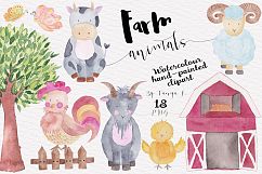 Farm Animals Watercolor Collection Product Image 1