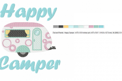 Happy Camper Machine Embroidery Design in 3 sizes Product Image 3