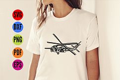 Helicopter Chopper Military SVG Cutting File  Product Image 2