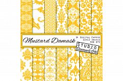 Yellow damask digital paper Product Image 1