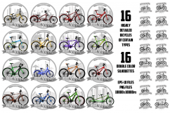A bicycles of a certain type, on a symbolic background. Product Image 1