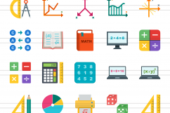 50 Math Symbols Flat Multicolor Icons Product Image 2