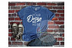 Bella Canvas 3650 Mockup Royal Blue Acid Wash Unisex Tshirt Product Image 1