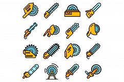 Electric saw icons set vector flat Product Image 1