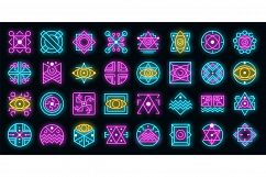 Alchemy icons set vector neon Product Image 1