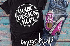 Black t shirt mock up 6514 Product Image 2