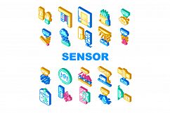 Sensor Electronic Tool Collection Icons Set Vector Product Image 1
