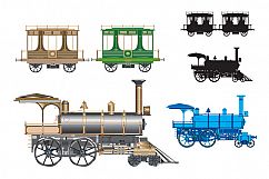 Retro cars and trains vector clipart Product Image 5