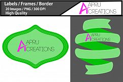 digital frames clip art / Light green label vector cut file SVG / label SVG / frames SVG/ border / printable high quality designs / hand drawn frames Product Image 3