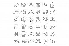 Affection icons set, outline style Product Image 1