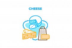 Cheese Food Vector Concept Color Illustration Product Image 1