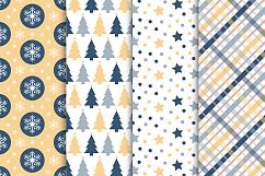 Blue Christmas Digital Paper Pack / Christmas Background / Scrapbooking / Card Making / Patterns / Printables Product Image 4