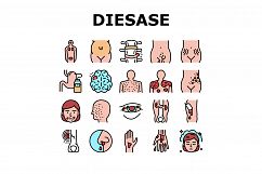 Disease Health Problem Collection Icons Set Vector Product Image 1