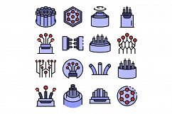 Optical fiber icons vector flat Product Image 1