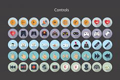 Flat Icons- Gaming &amp; Controls Set Product Image 7