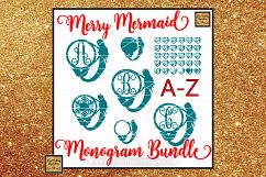 Mermaid Monogram Bundle, Christmas SVG, Monogram Svg files Product Image 1