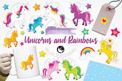 Unicorns and Rainbows graphics and illustrations Product Image 1