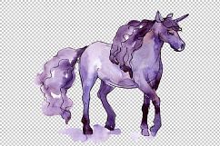 Beautiful unicorns PNG watercolor set Product Image 2