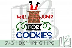 Will Jump For Cookies SVG, Santa Cookies SVG, Fat Santa SVG Product Image 1
