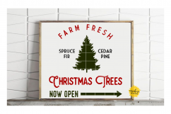 FARM FRESH CHRISTMAS TREES| CHRISTMAS SIGN SVG DXF PNG Product Image 2