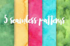 Watercolor Design Set - Backgrounds, Brushes &amp; Patterns Product Image 3