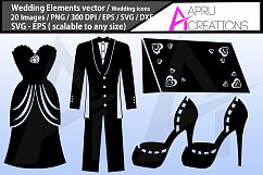 wedding silhouette svg bundle. wedding elements vector Product Image 2