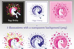 Little beautiful unicorn. Vector illustrations. Product Image 2