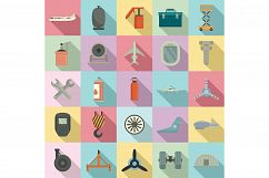 Aircraft repair icons set, flat style Product Image 1