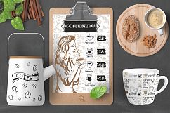 Coffe clipart black and white Product Image 6