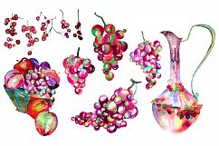 Watercolor grape set + Bonus 4 BG. Product Image 3